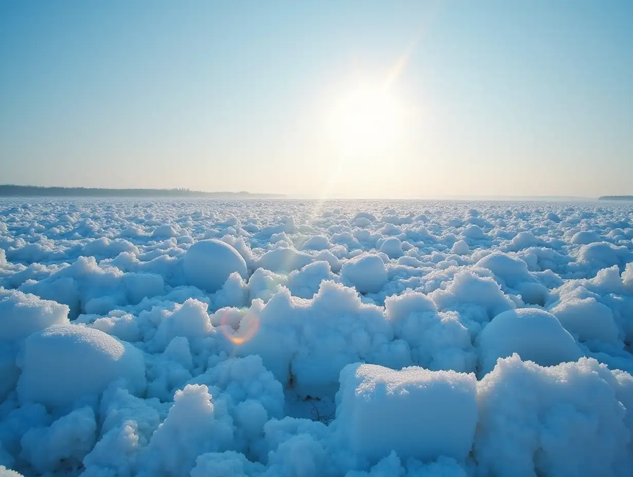 Spectacular-Winter-Scene-Sunlit-Ice-Hummocks-on-Frozen-Baikal-Lake