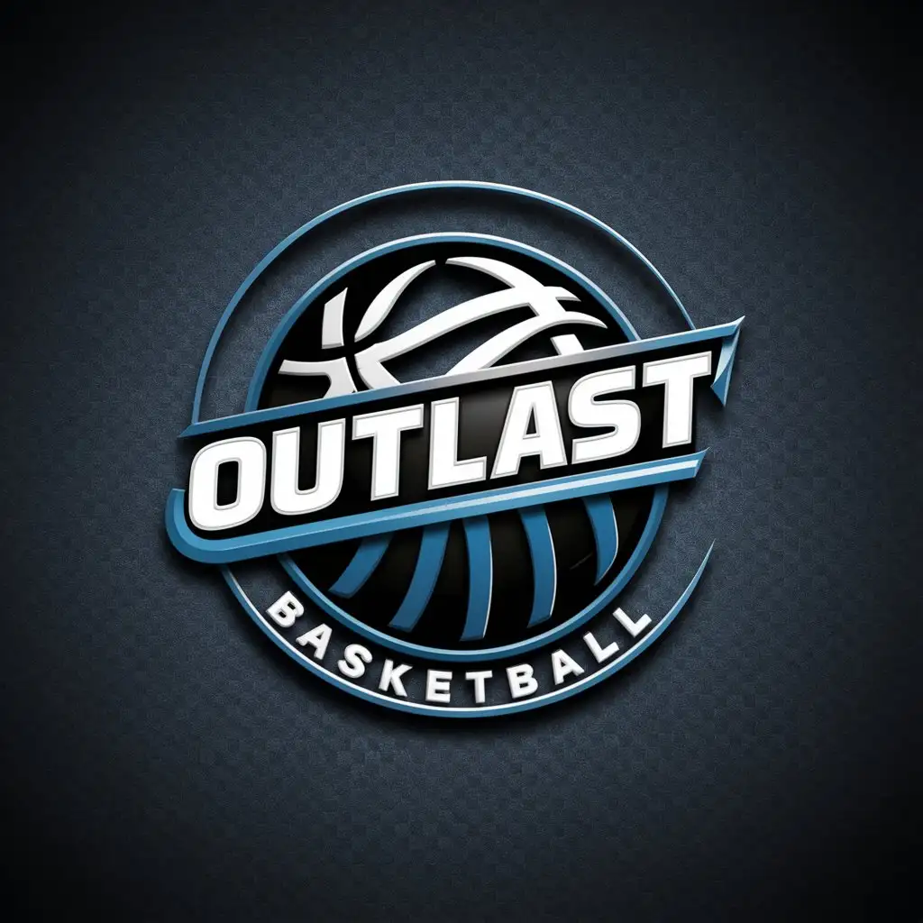 LOGO Design For Outlast Basketball Royal Blue Black Elite Training Theme