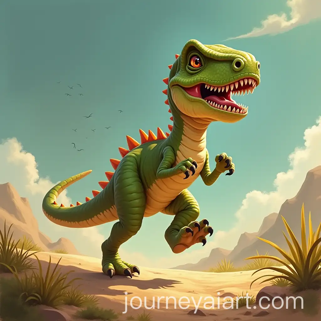 Dynamic-Dinosaur-Sprinting-Through-a-Lush-Landscape