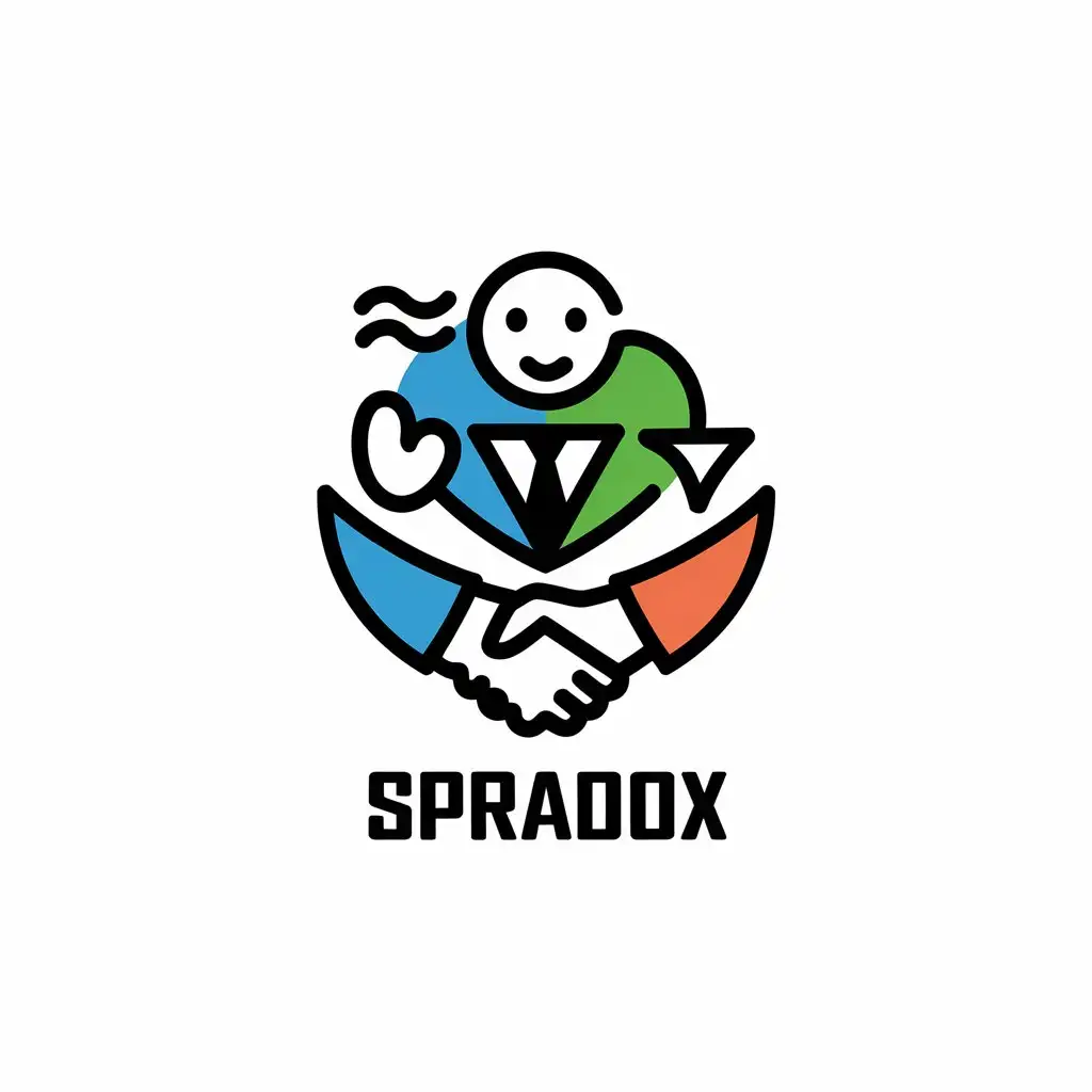 a vector logo design,with the text "spradox", main symbol:sincere, friendly, united, professional,Minimalistic,be used in Internet industry,clear background