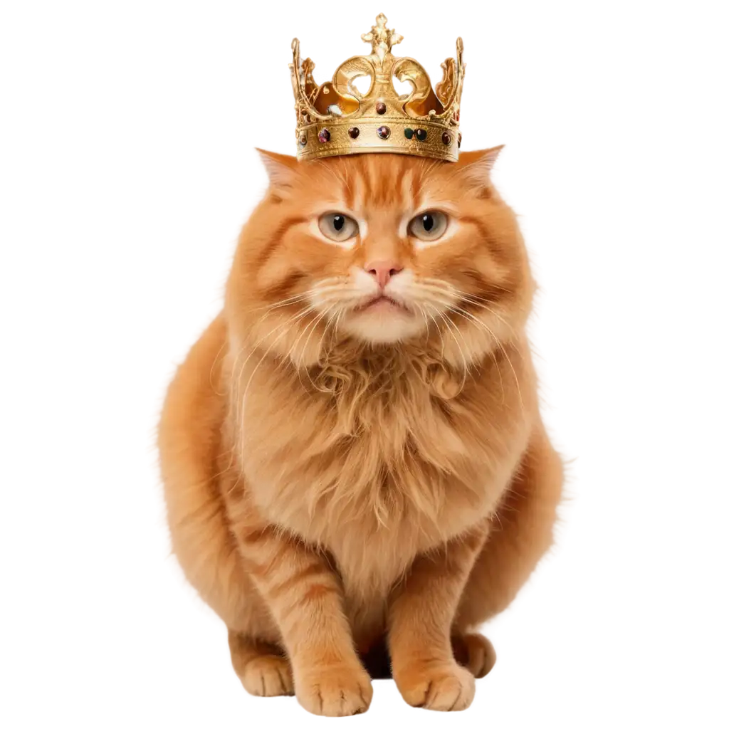 Cute-Orange-TabPNG-Cat-Image-Analysisby-Cat-Dressed-as-a-King-HighQuality-PNG-with-Transparent-Background