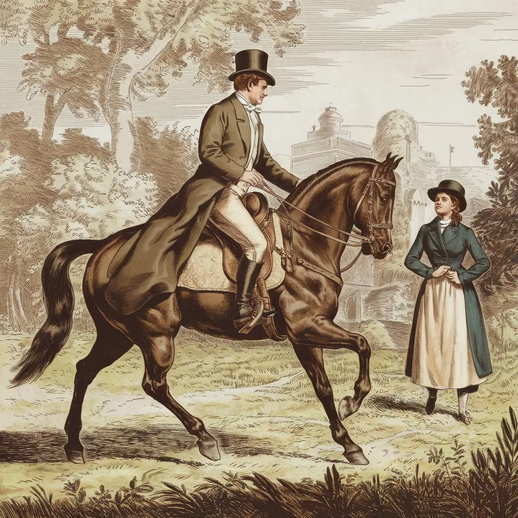 To see you, madam, And to make you an offer, I galloped ten versts, my horse could not keep up with me. a clear, detailed illustration, incredibly complex. illustration in a random genre