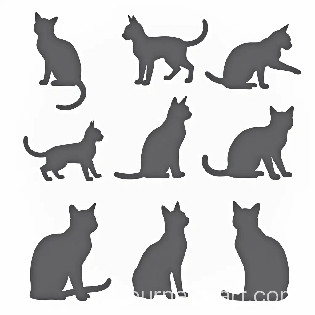 Minimalist-Cat-Silhouettes-on-White-Background