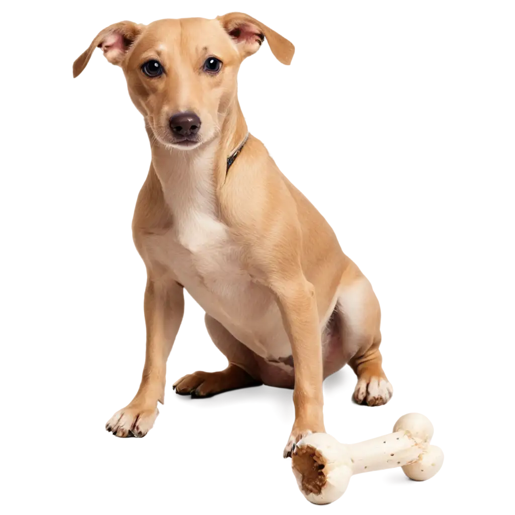 Dog-Eating-a-Hard-Bone-PNG-Image-HighQuality-and-Detailed-for-Versatile-Use