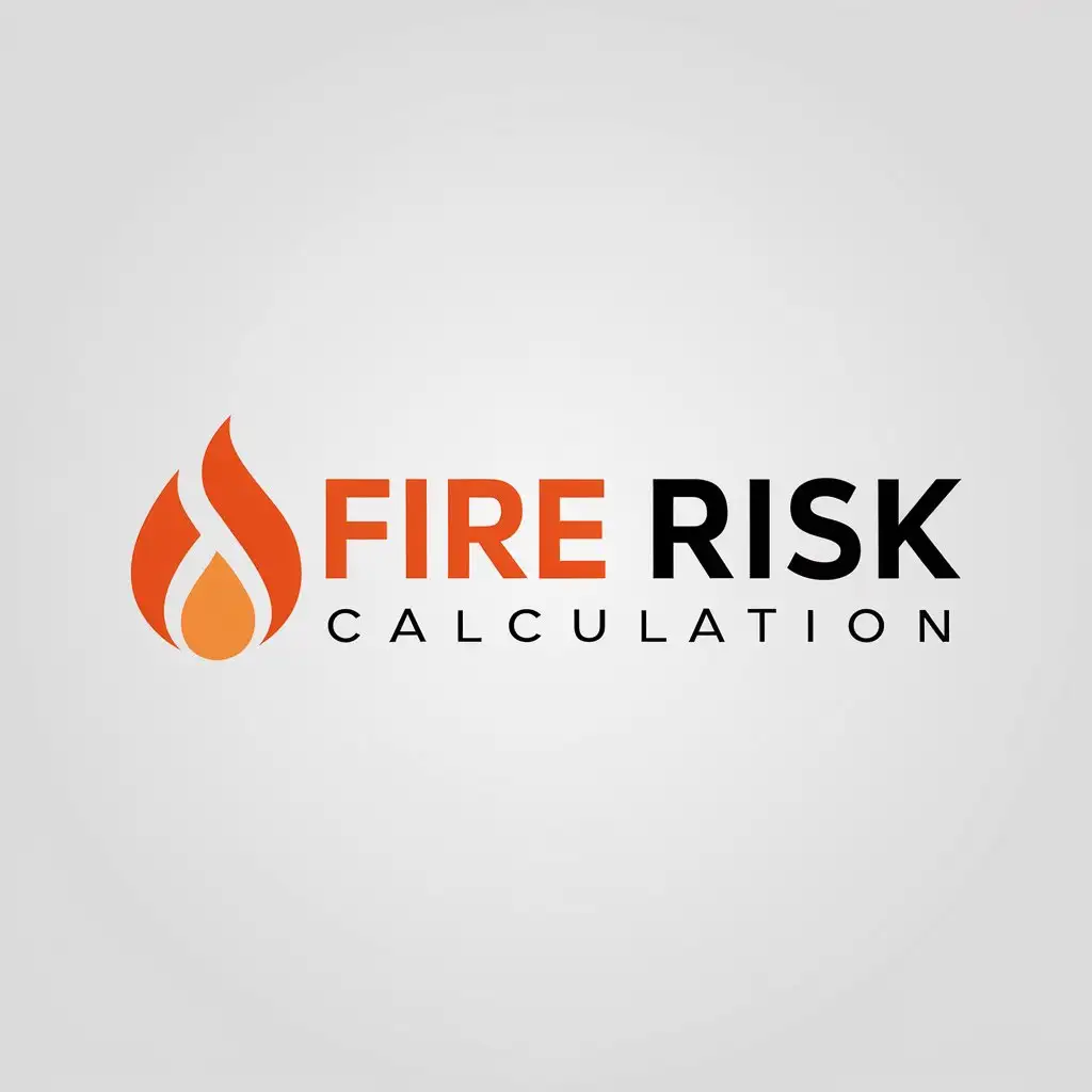 a logo design,with the text "Fire risk calculation", main symbol:Fire safety,Moderate,be used in Technology industry,clear background