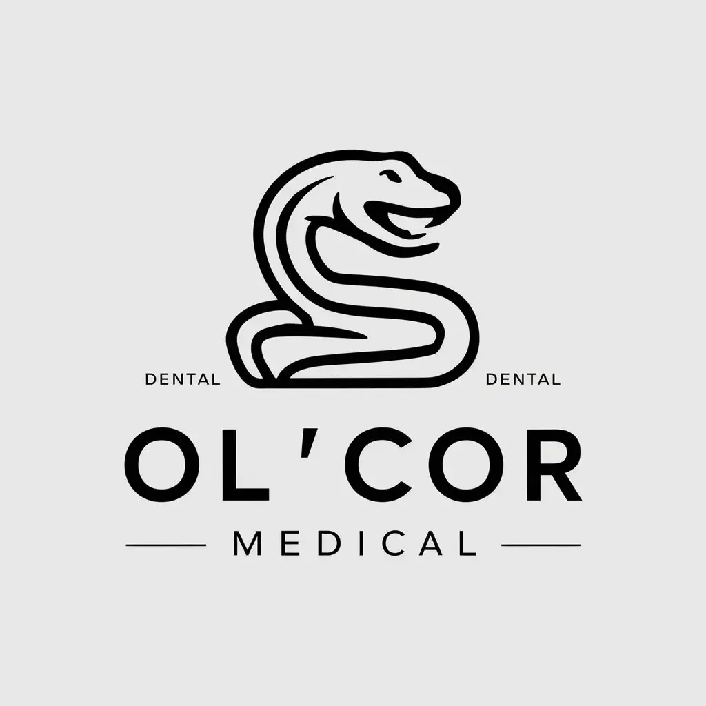 a logo design,with the text "Ol'Cor Medical", main symbol:Anaconda,Moderate,be used in Medical Dental industry,clear background