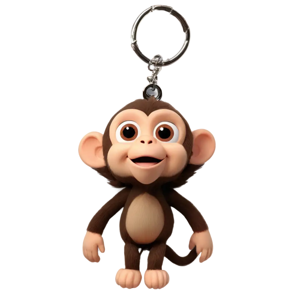 Cute-Monkey-Keychain-PNG-Image-for-Digital-Art-and-Merchandise