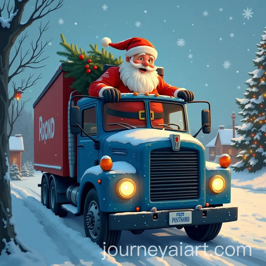 Santa-Delivering-Joy-in-a-PostNord-Truck