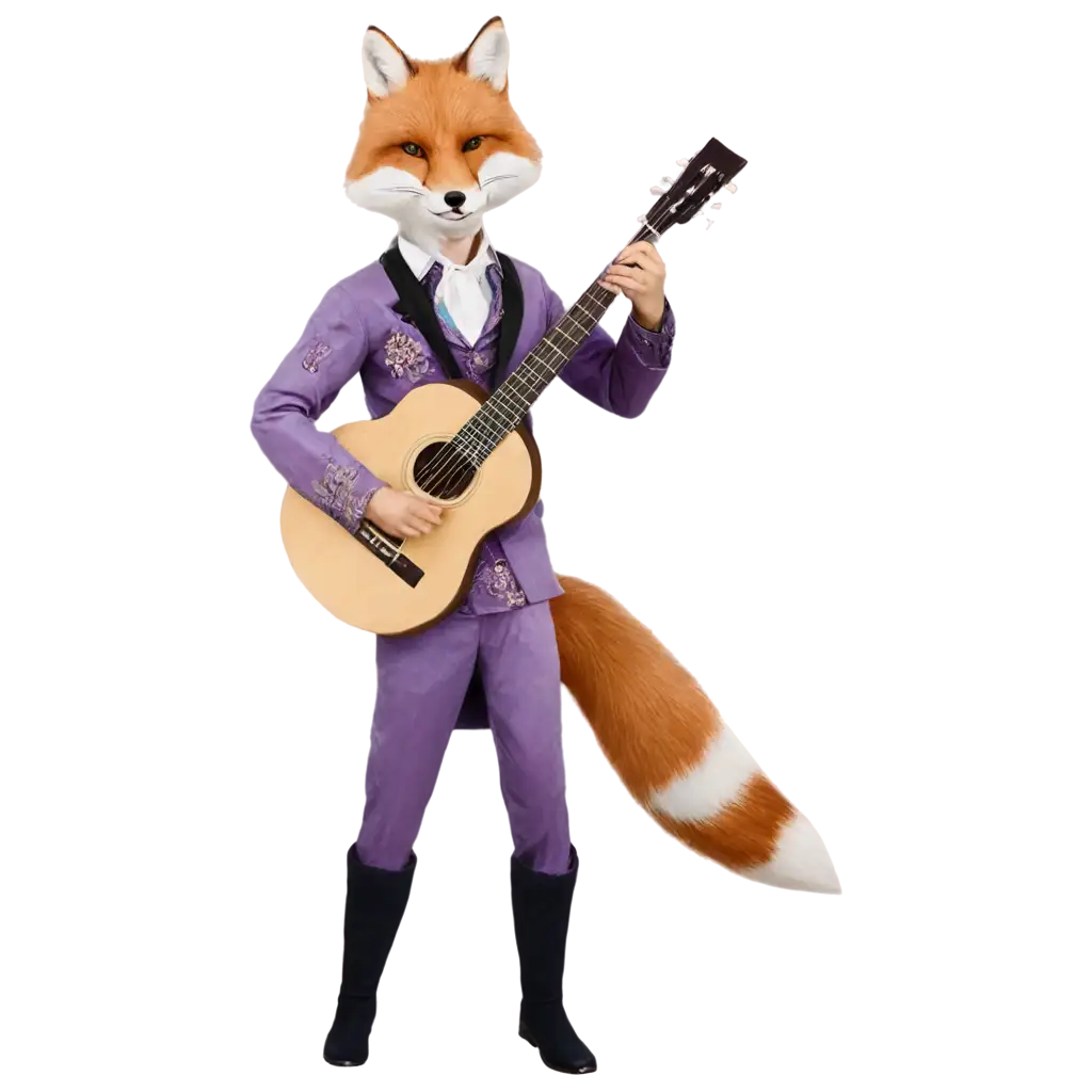 Purple-Fox-Singing-Folk-Music-PNG-Image-Captivating-Illustration-for-Online-Content