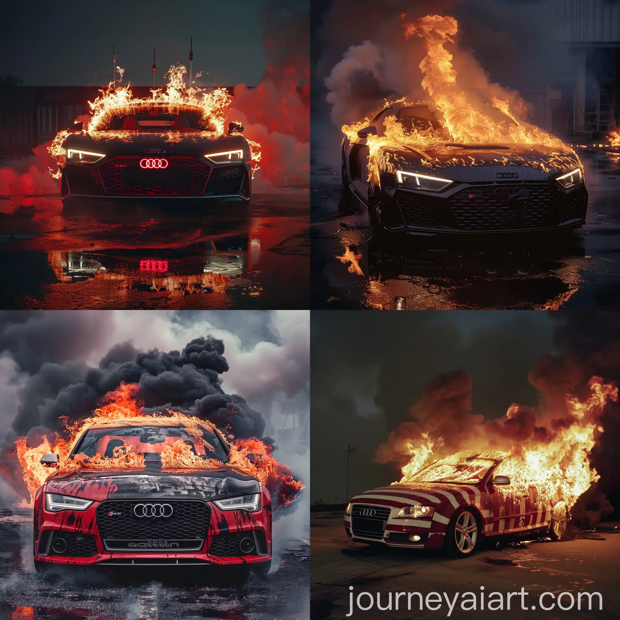 Flag-Burning-Protest-with-Audi-Cars