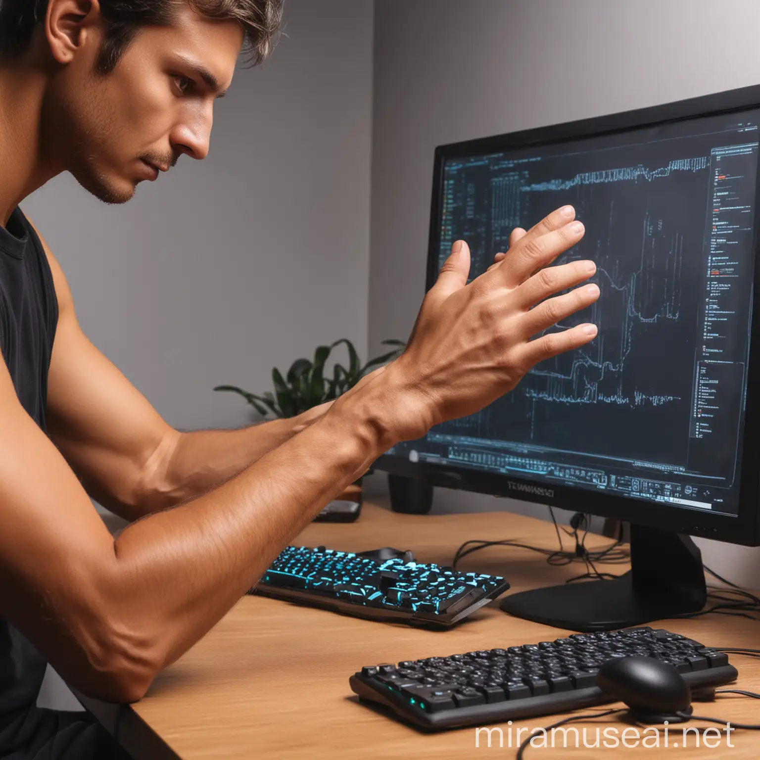 Software Engineers Hands Tanned by Monitor