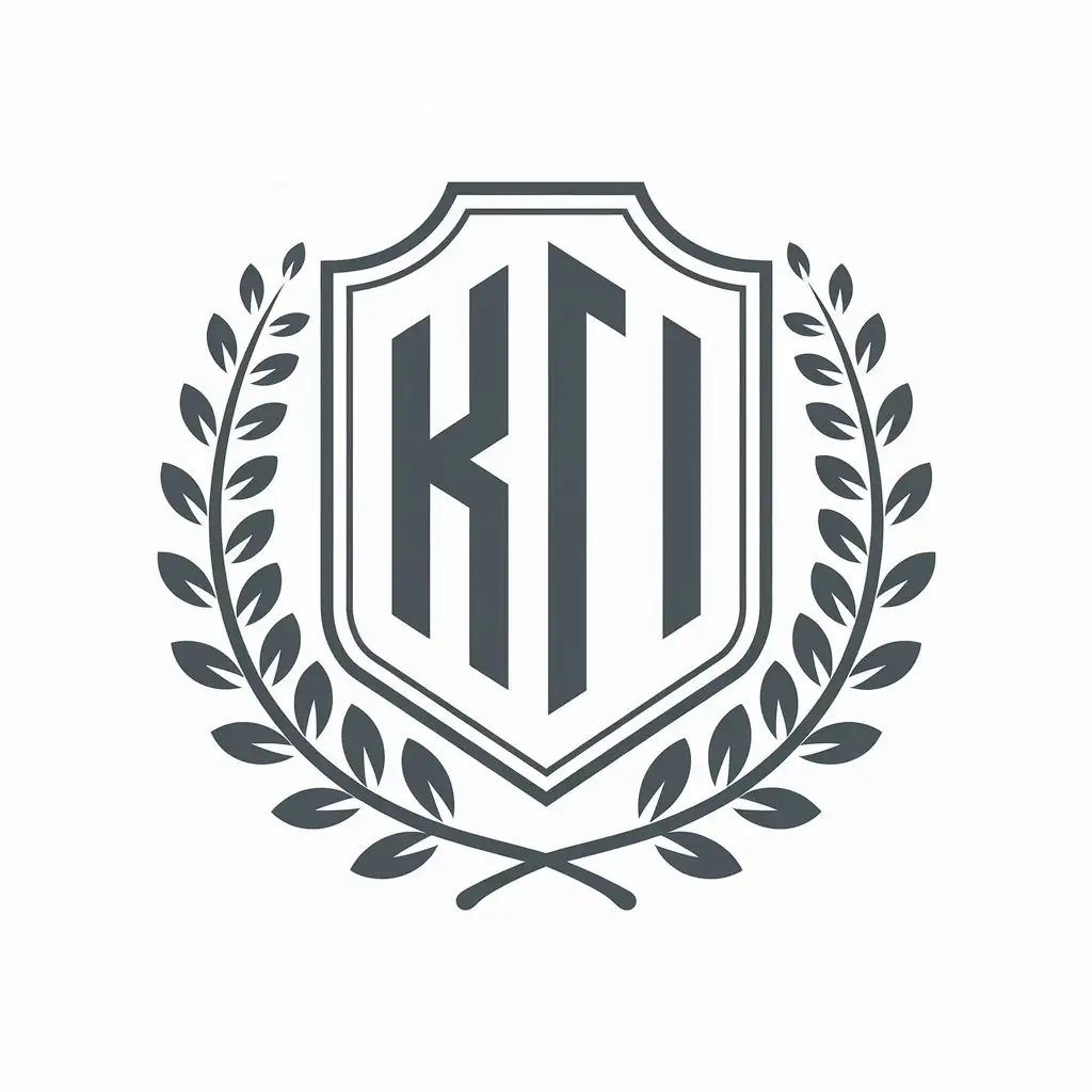 LOGO Design for KTI Elegant Vector Crest with Initials and Laurel Theme