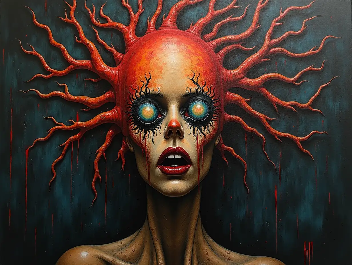 Surreal abstract decoration art horror