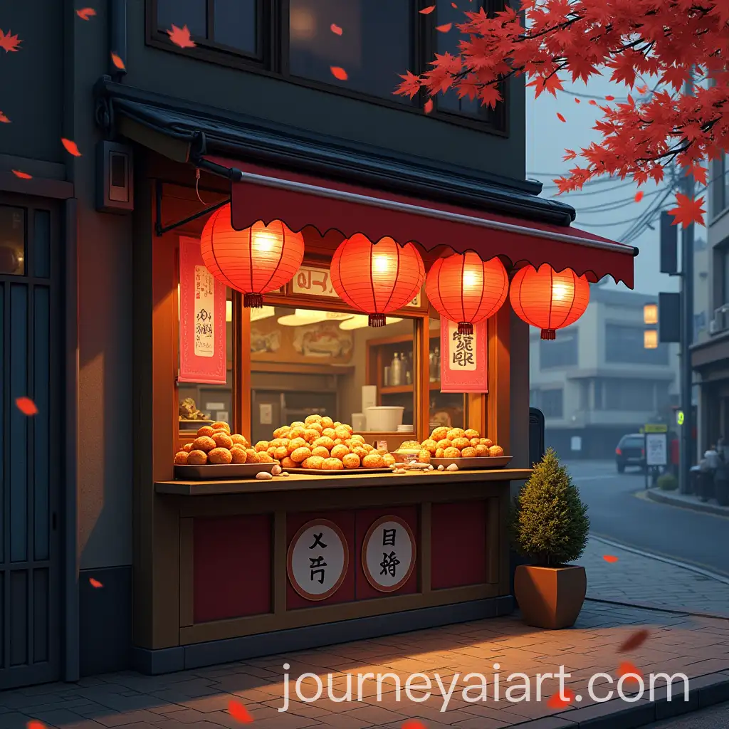Small-Takoyaki-Stall-on-Japanese-Street-with-Autumn-Vibes