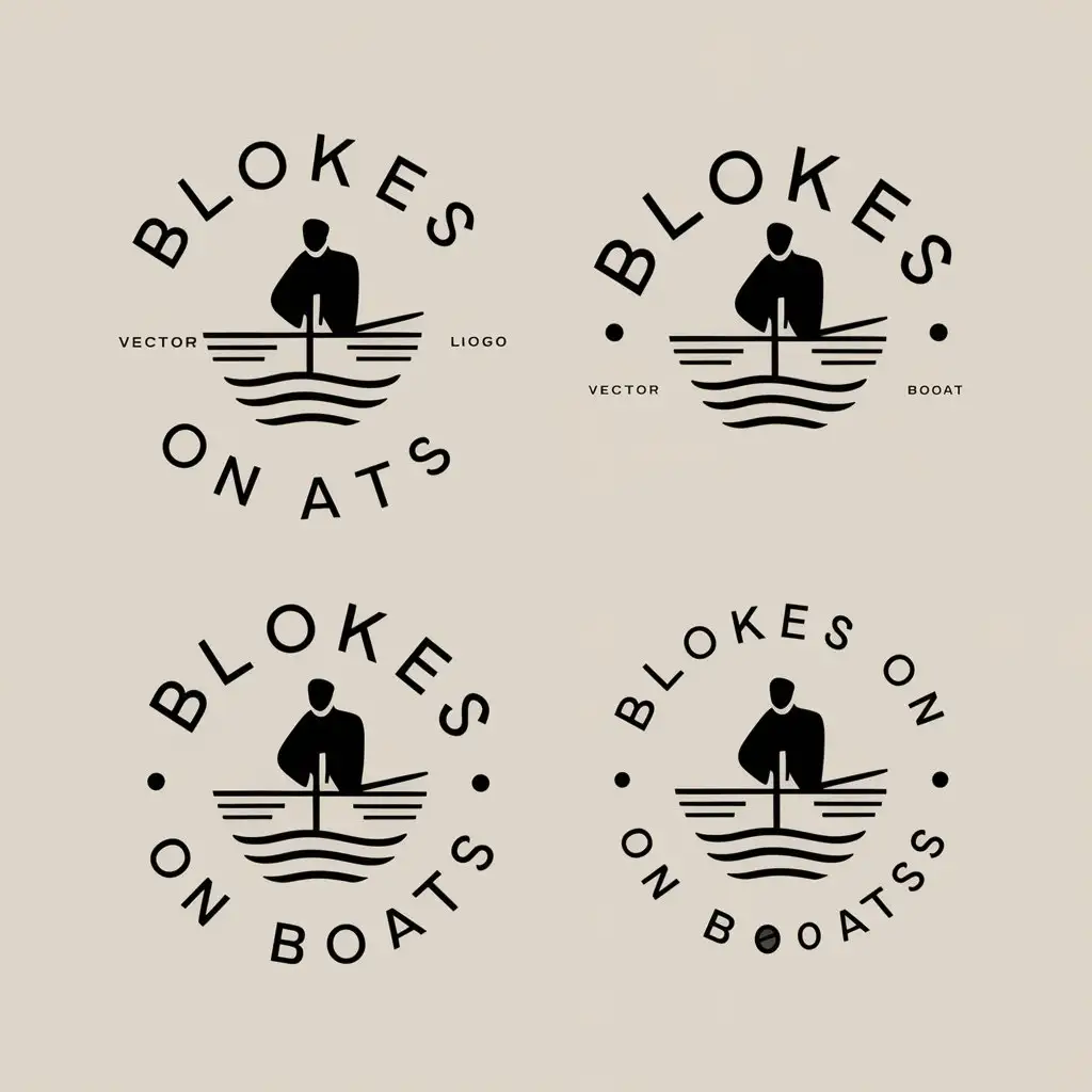 LOGO Design for Blokes on Boats Minimalistic Text with Nautical Elements