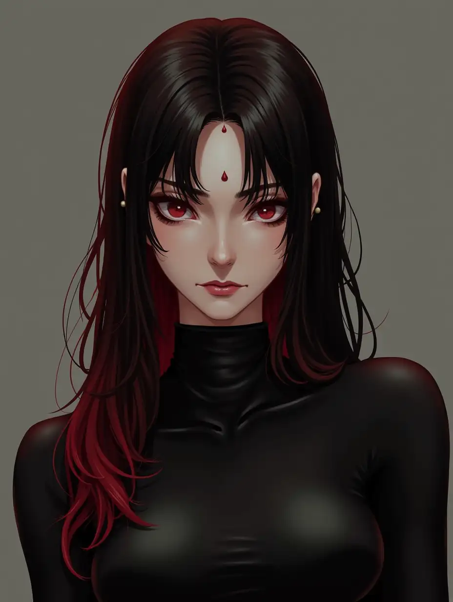 Female Human Slayer Black And Red Hair