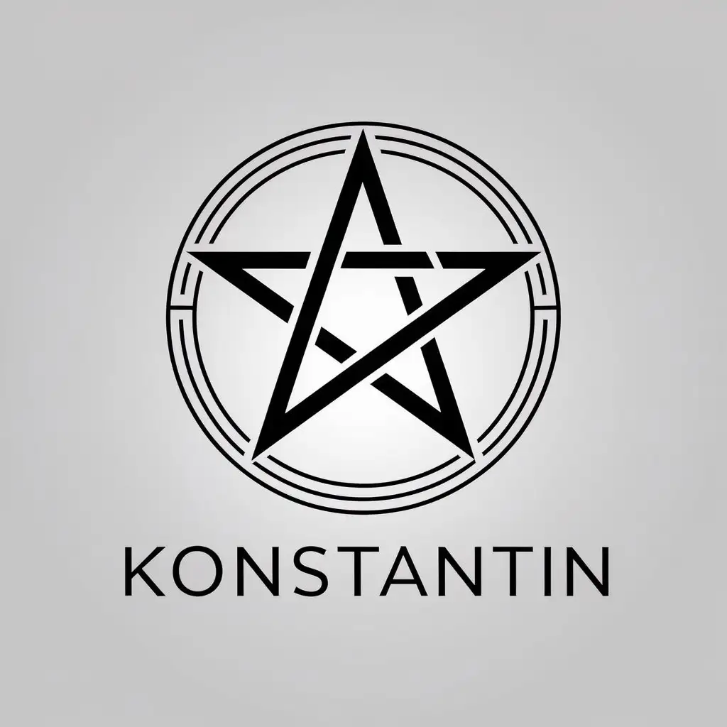 LOGO Design for Konstantin Lighting Pentagramma in Circle on Clear Background