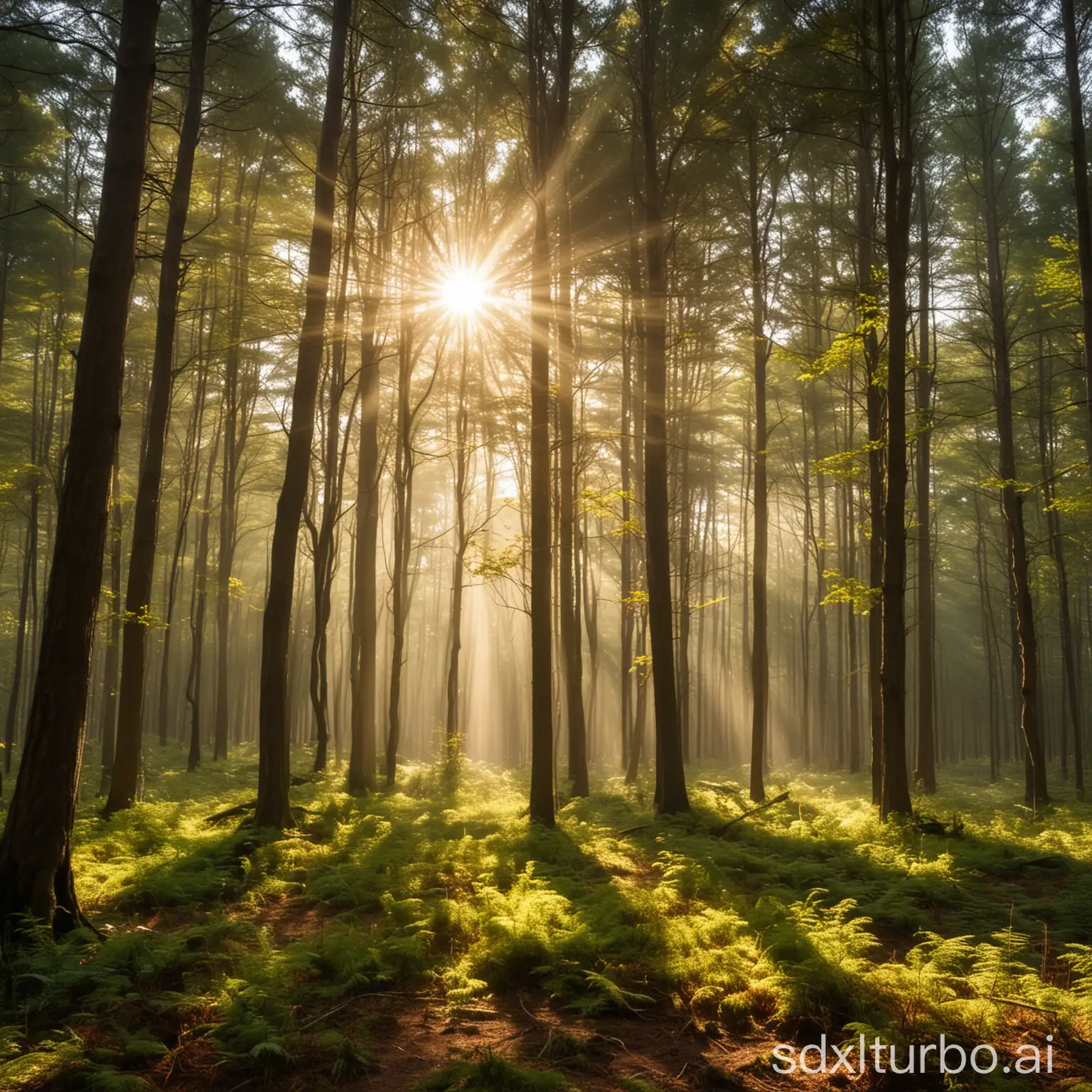 Sunlit-Forest-Scene-with-Lush-Greenery