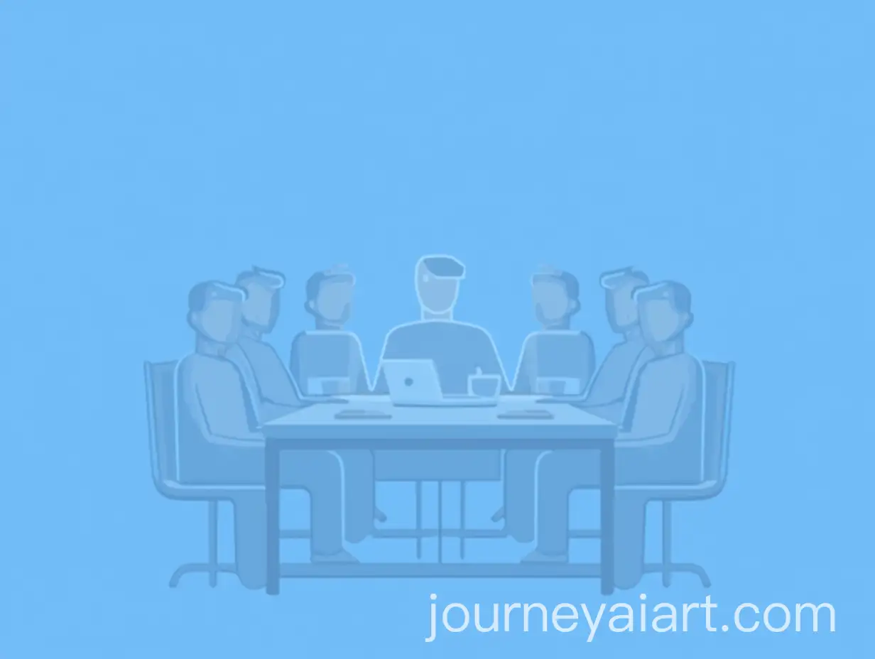 Group-of-People-Sitting-at-a-Meeting-Table-2D-Flat-Illustration