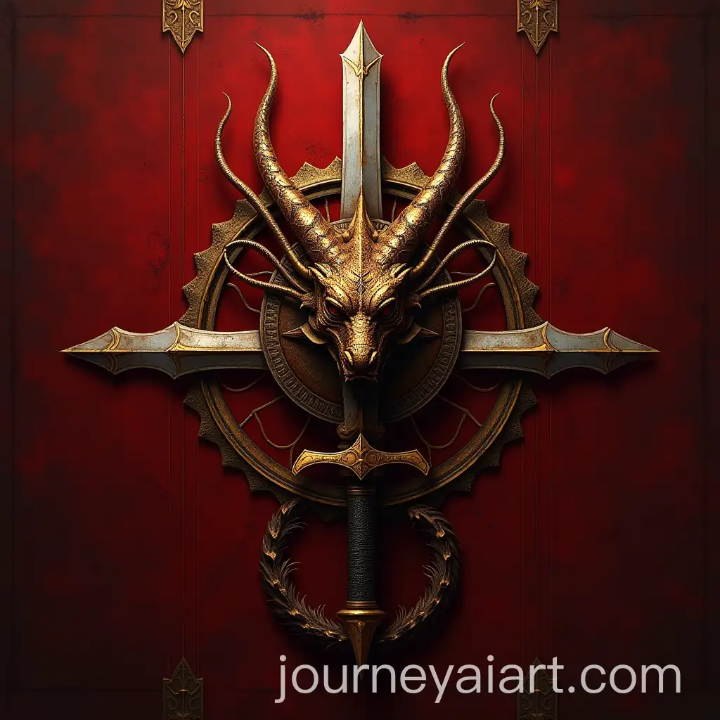 Warhammer-40k-Theocratic-Banner-with-Dragon-Head-and-Crossed-Swords