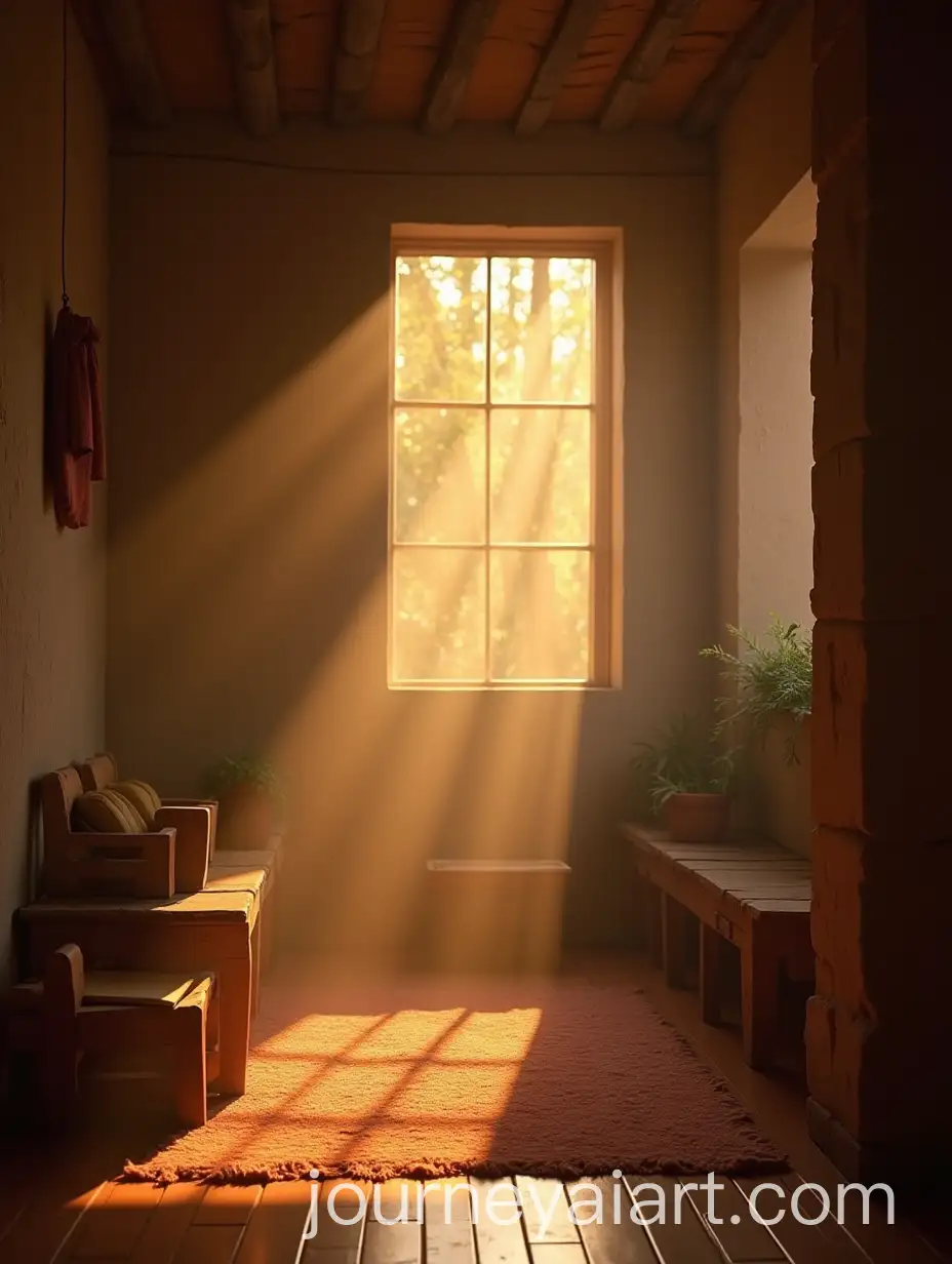 Spiritual-and-Inspiring-Scene-in-a-Simple-Warm-Room