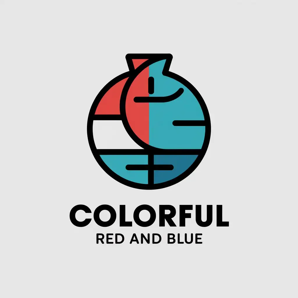 a vector logo design,with the text "colorful red and blue", main symbol:ceramics,Moderate,be used in Others industry,clear background