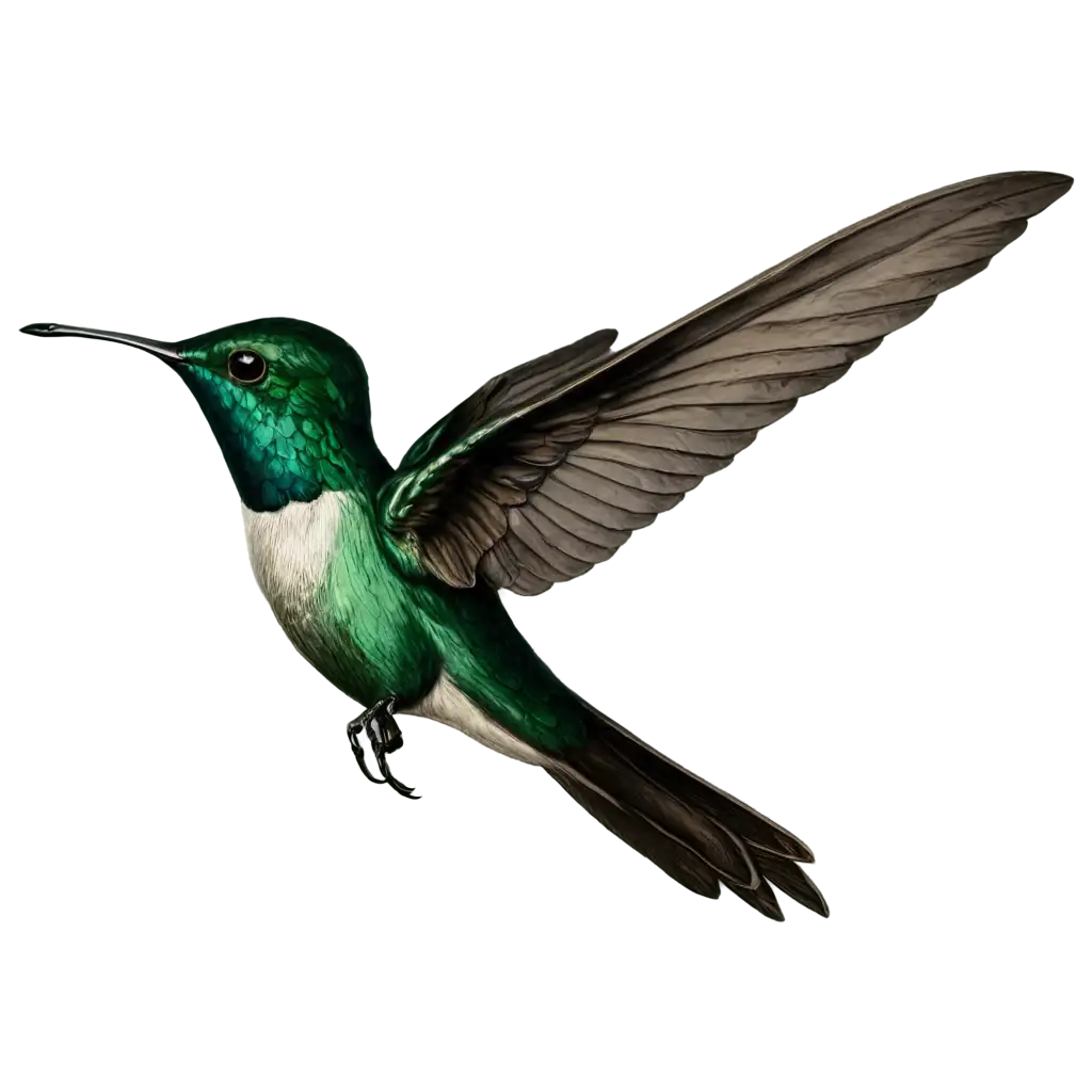 illustrated green hummingbird