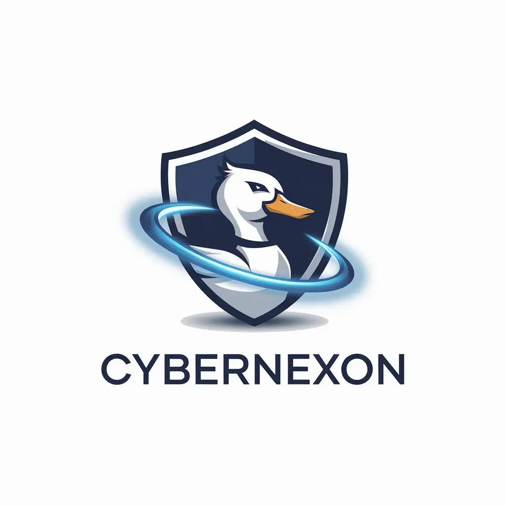 LOGO Design for CyberNexon Duck Shield Symbolizing Cyber Security in Technology