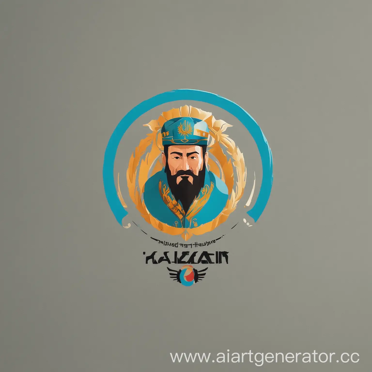 Minimalistic-Logo-of-a-Company-Featuring-an-Image-of-Kazakh-Khan