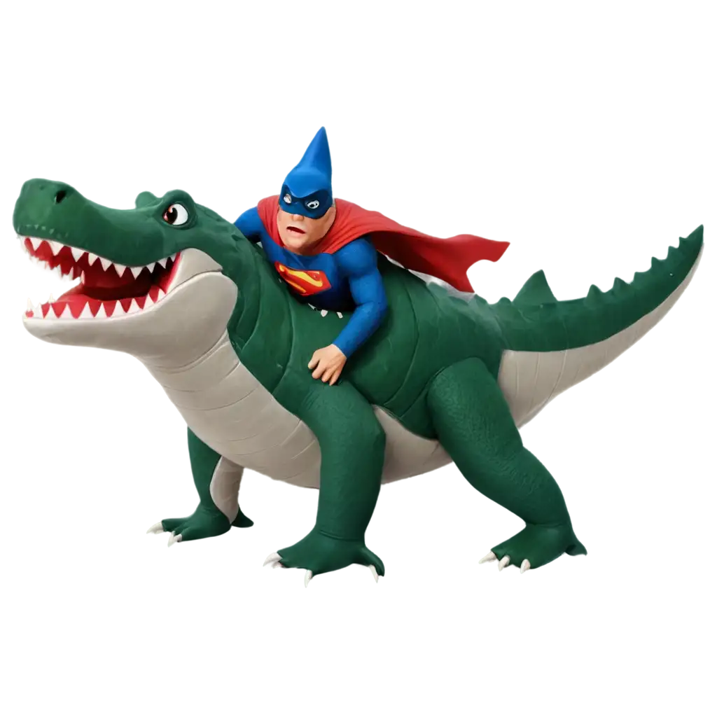 Crocodile-vs-Shark-in-Superman-Costumes-PNG-HighQuality-Image-for-Dynamic-Visual-Content