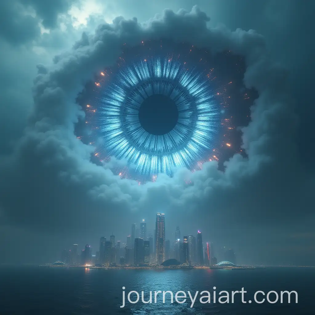 Colossal-Alien-EyeAI-Art-Prompt-Expansion-Over-Futuristic-Oceanic-City-in-Stormy-Sky