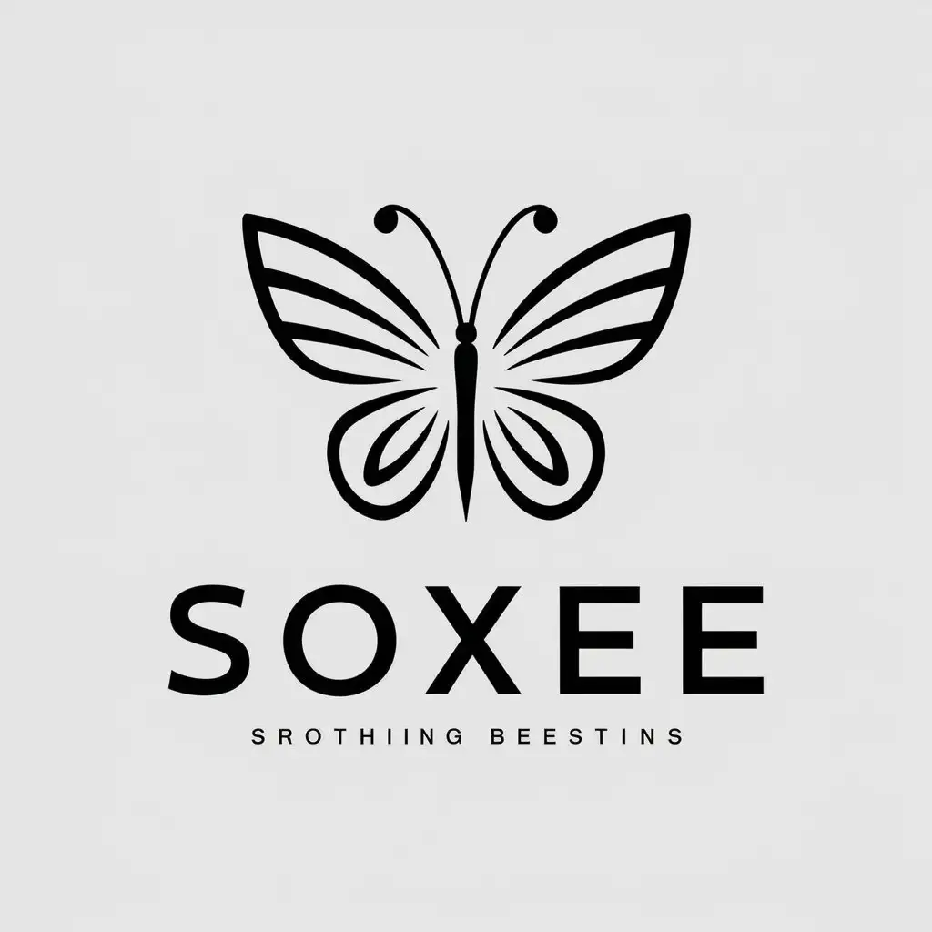 a vector logo design,with the text "soxee", main symbol:butterfly,Minimalistic,be used in clothing industry,clear background