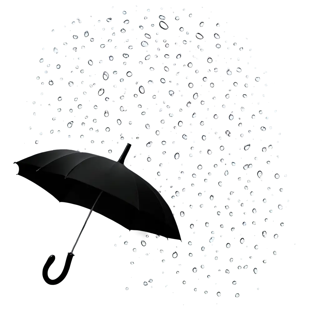 Fancy-Umbrella-and-Raindrops-PNG-2D-Silhouette-for-Creative-Designs