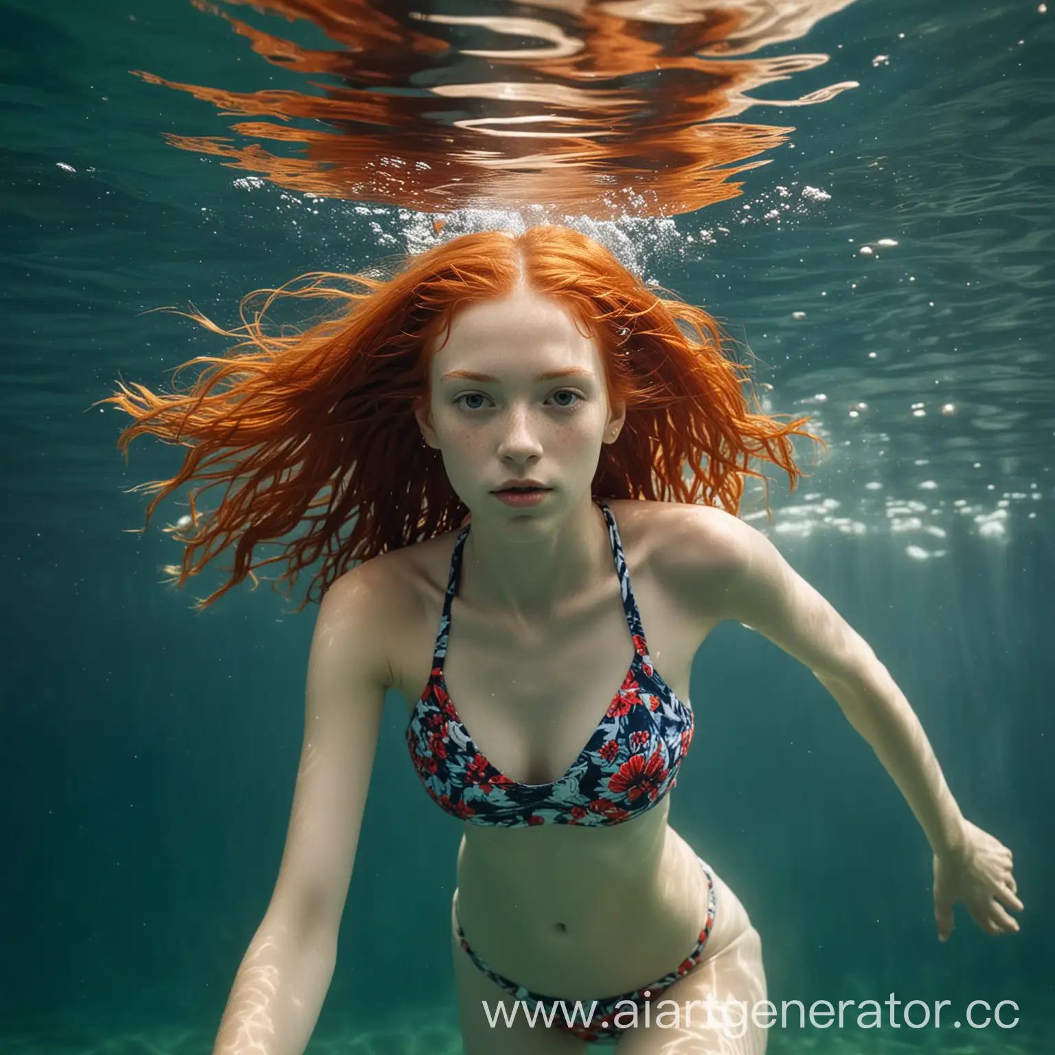 Young-Girl-with-Red-Hair-Swimming-Underwater