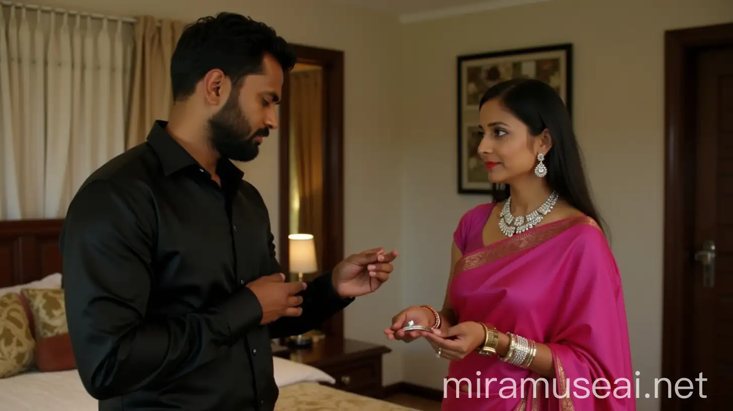 Stylish Indian Couple Preparing for an Elegant Evening