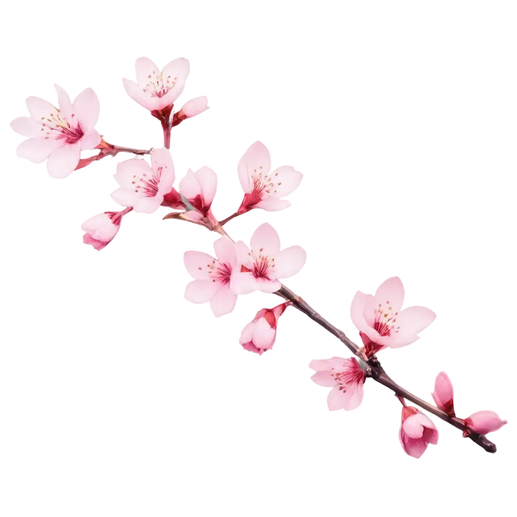 drawn cherry blossom flower in tender bedding tones