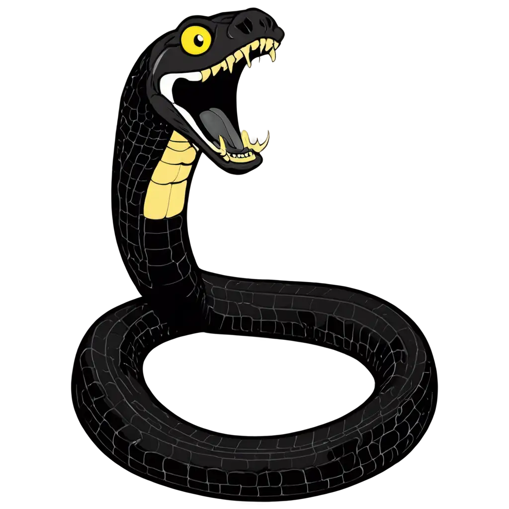 Black-King-Cobra-Snake-Cartoon-PNG-Image-for-Versatile-Usage