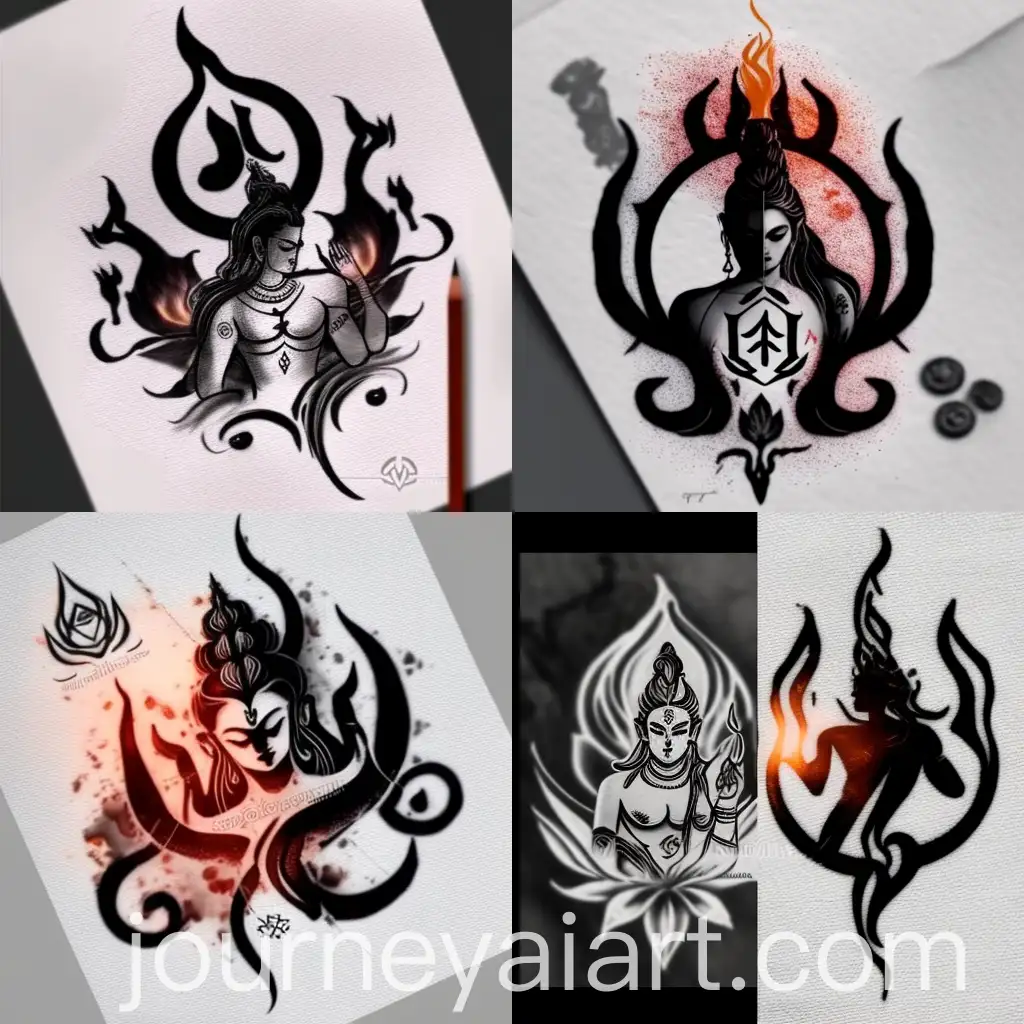 Lord-Shiva-Image-with-Fire-and-Rose-SAA-Symbol-Sketch