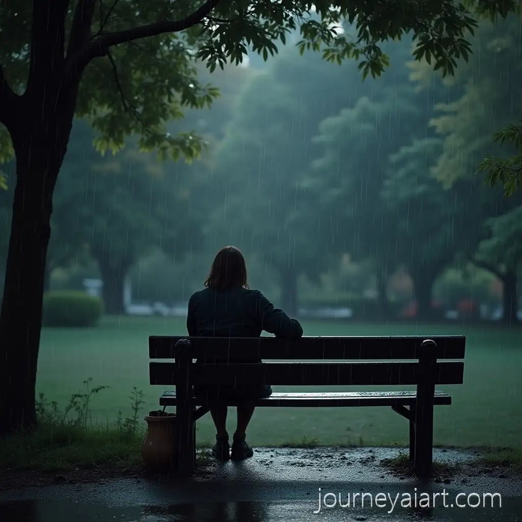 Alex-Sitting-on-a-Rainy-Park-Bench-in-Peaceful-Urban-Setting