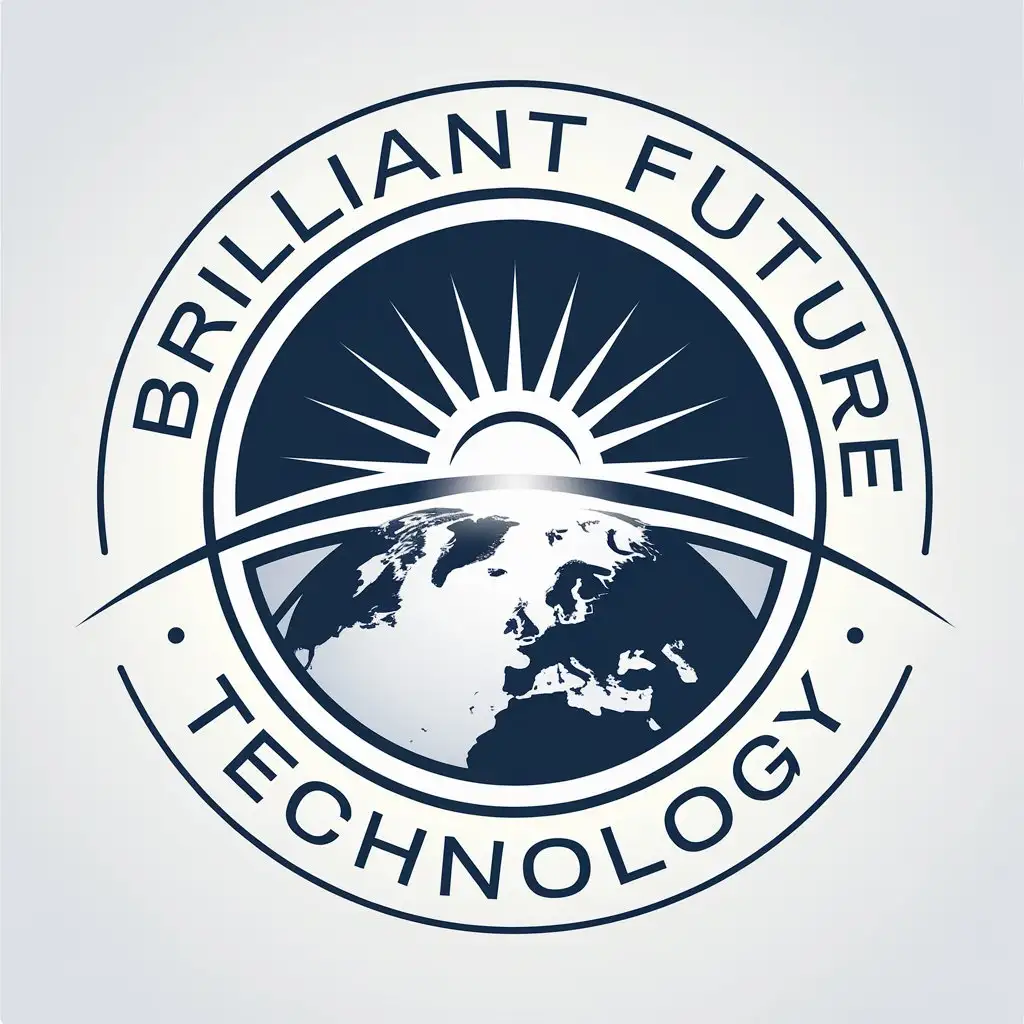 LOGO-Design-For-Brilliant-Future-Technology-Earth-View-with-Dawn-Light-Symbolizing-Wisdom-and-Future