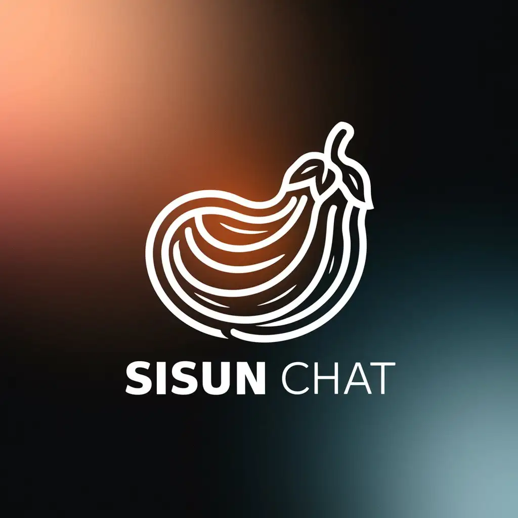 a logo design,with the text "SISUN CHAT", main symbol:Eggplant,complex,clear background