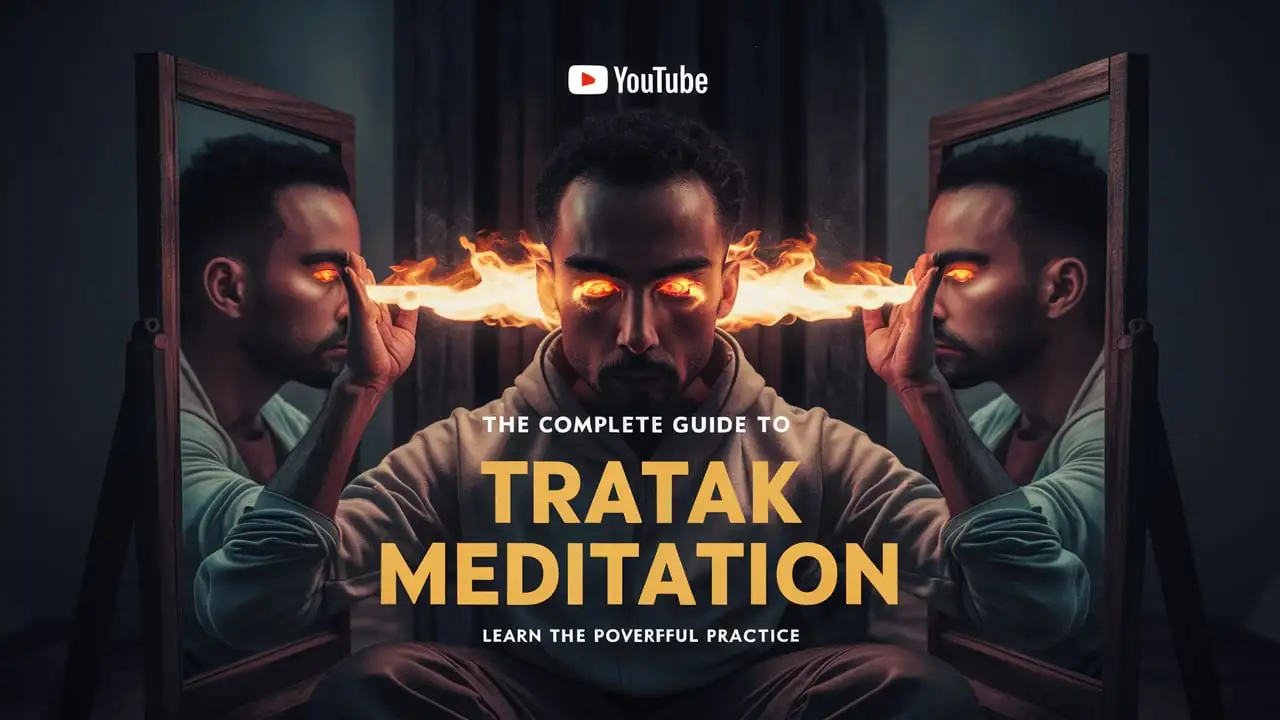 Man Practicing Tratak Meditation with Fiery Eyes