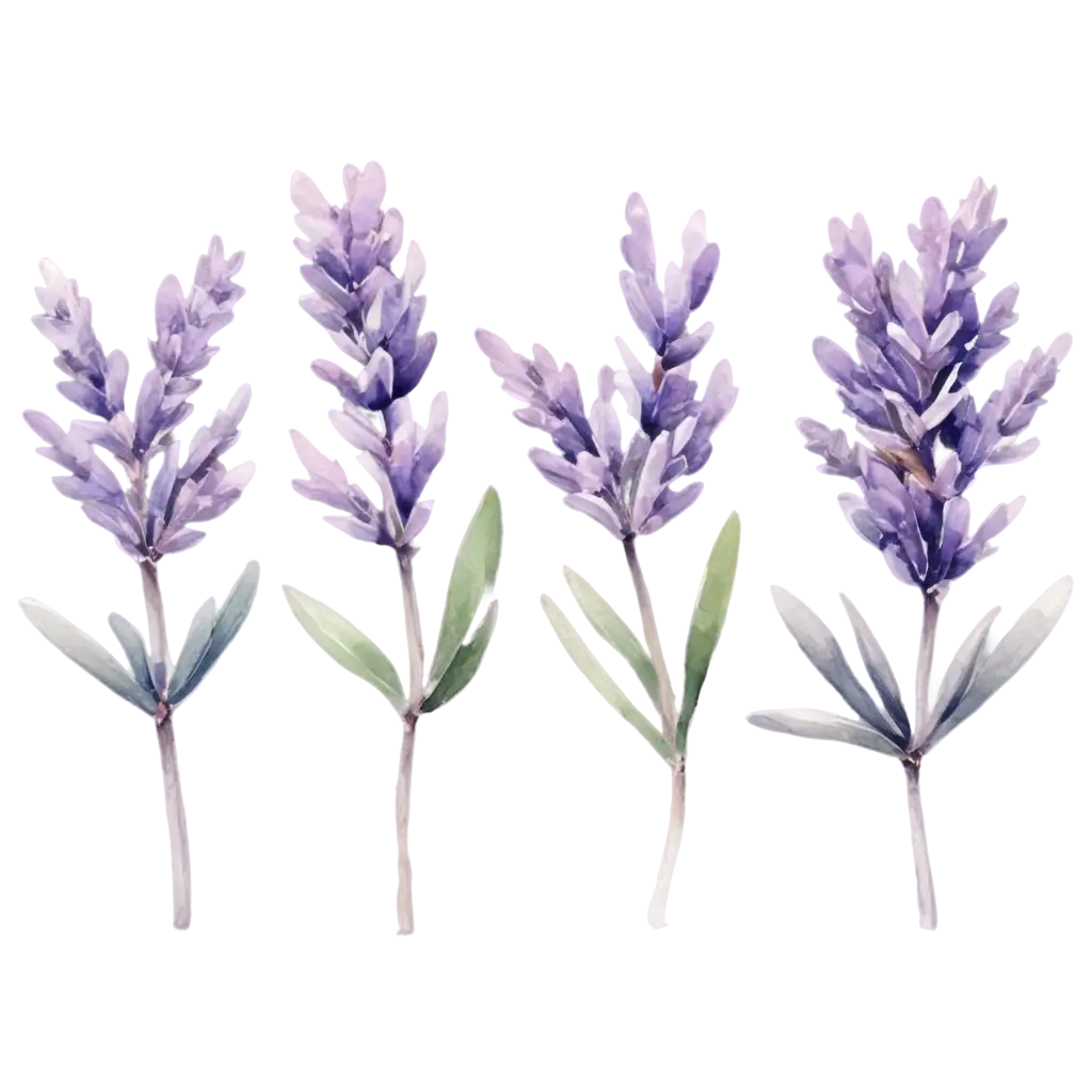 HandPainted-Watercolor-Illustration-of-Lavender-HighQuality-PNG-Image