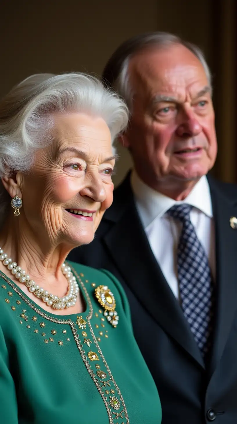 Closeup Portrait of Queen Margrethe II and Prince Henrik