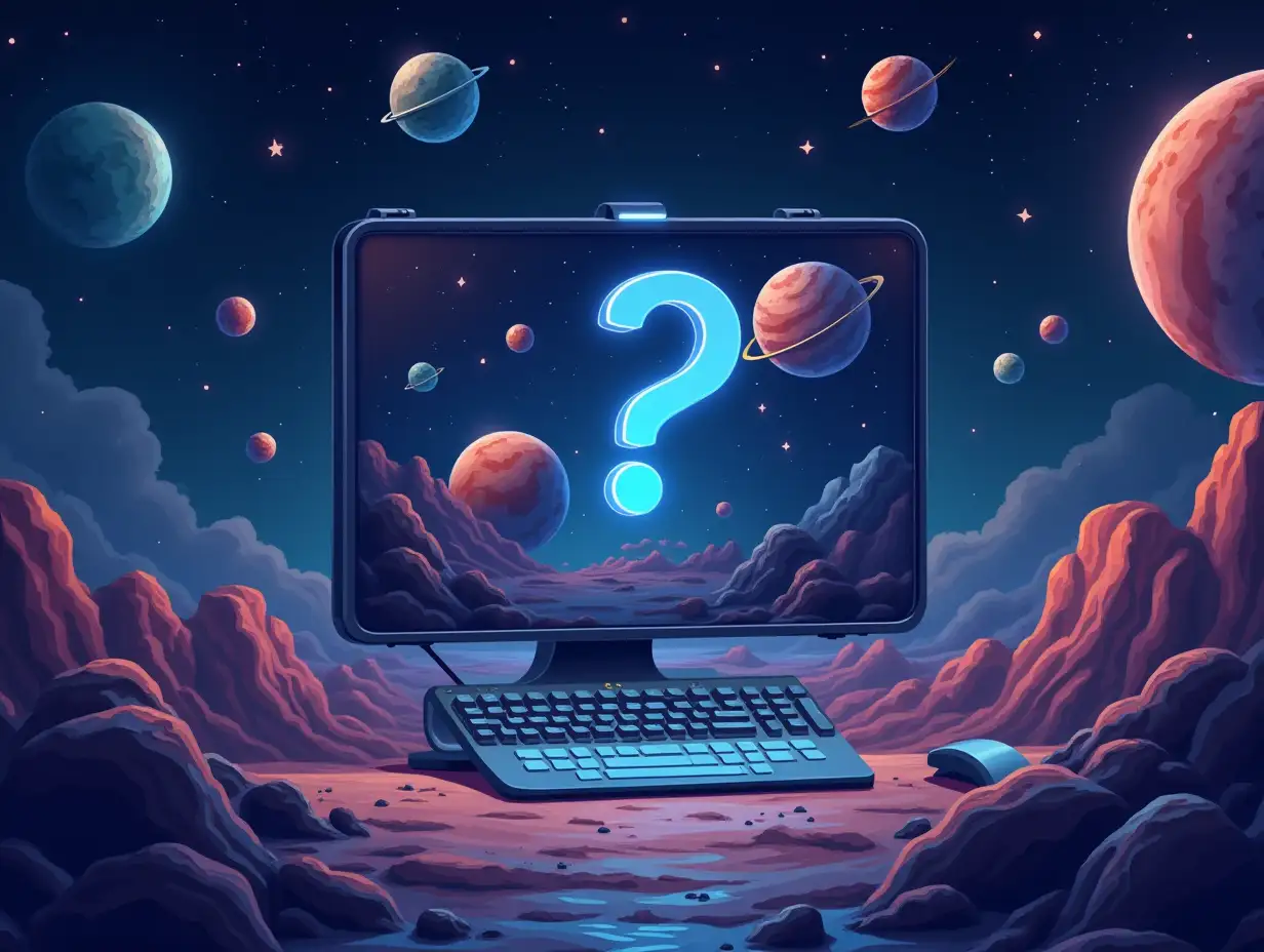 designing a quiz program for desktop theme space and aliens