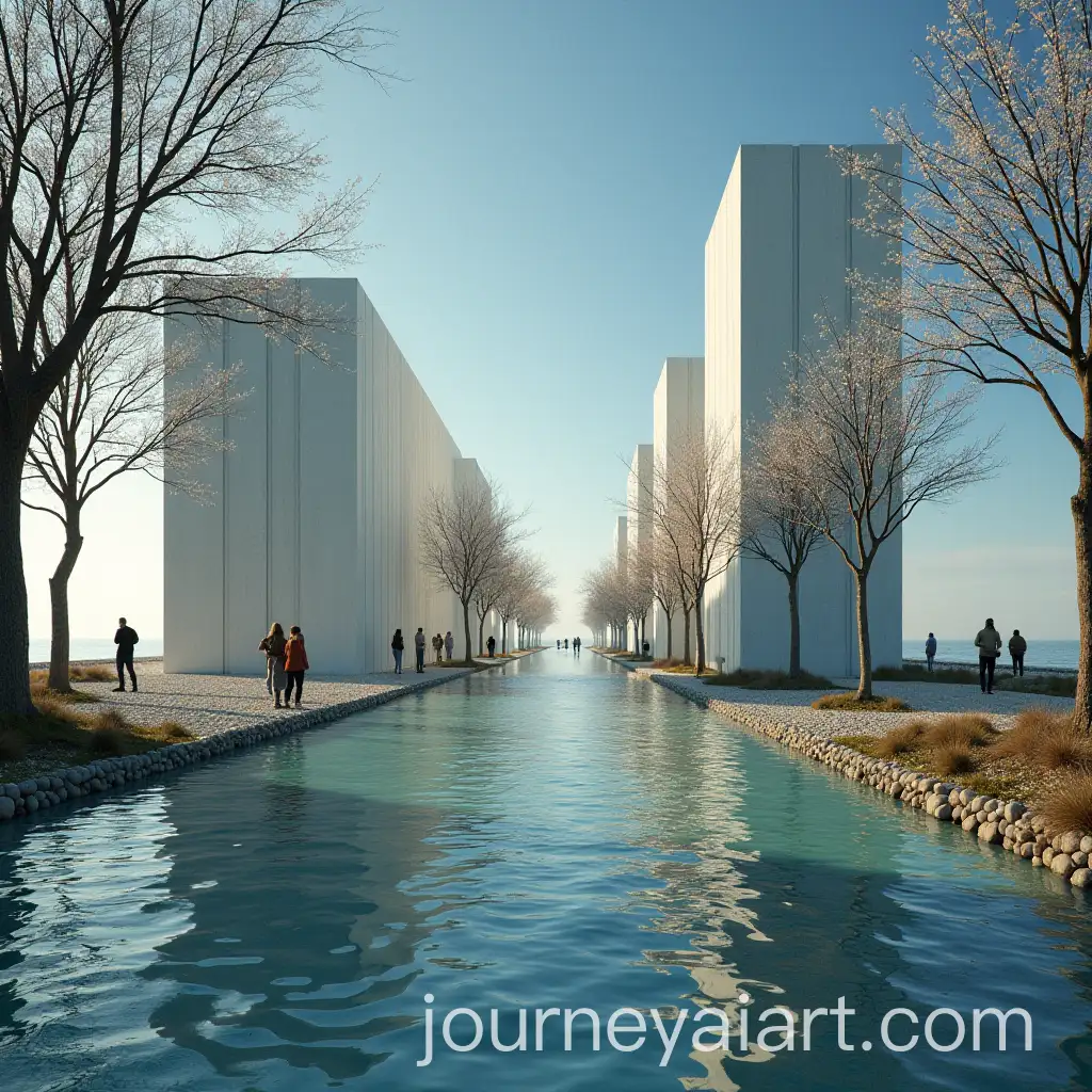 Art-Installation-Depicting-Rising-Water-Levels-in-a-Dystopian-Landscape