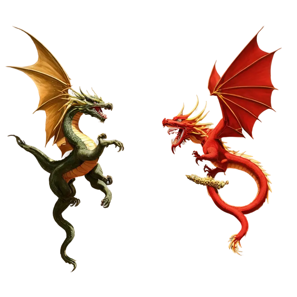 Asian-Dragon-vs-Western-Dragon-PNG-Image-Clash-of-Mythical-Beasts