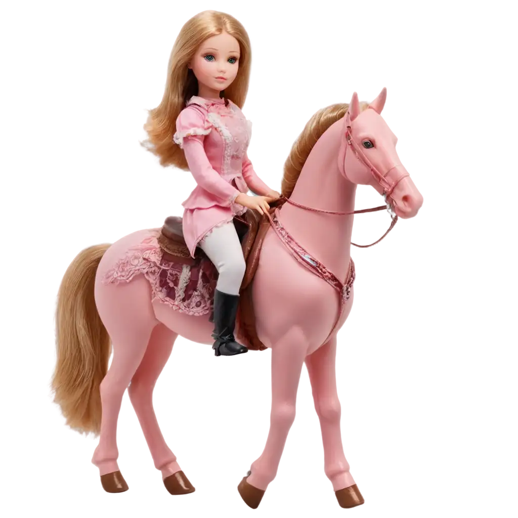 Pink-Doll-on-Horse-PNG-Image-HighQuality-Transparent-Background-for-Versatile-Use