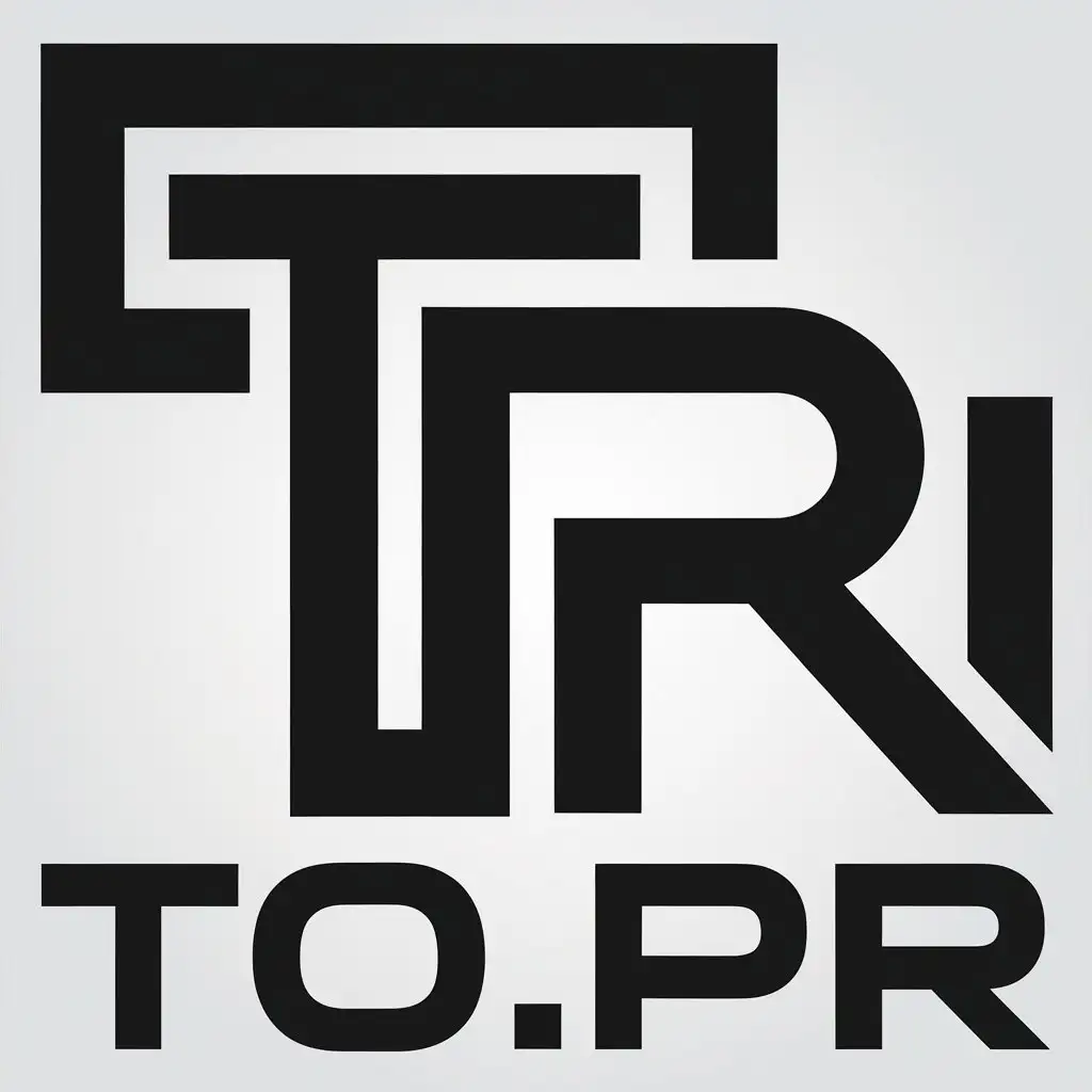 a vector logo design,with the text "TO.PR", main symbol:A black rectangle with white borders,Moderate,clear background