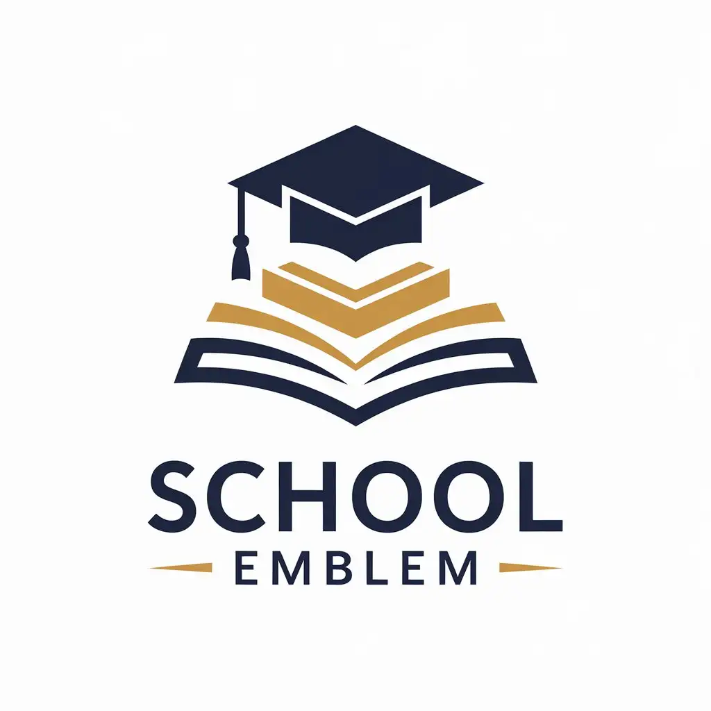 LOGO Design for School Emblem Books Mortar Board with Clear Background for Education Industry